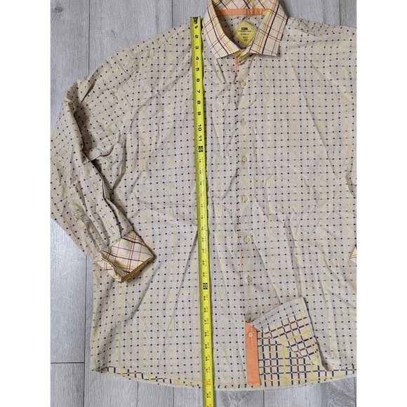 Steven Land Mens Long Sleeve Dress Shirt Sz 18 1/2, 36-37 Tall Polka Dot/Stripe - Picture 7 of 9